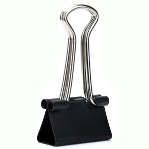 Deli Stationery Binder Clip 19mm Black Metal Fish Tail Clip Size 5 Office Supply - Product Image 2