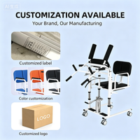 Chaise de transfert pour personnes âgées, handicapées, avec fonction toilette, hauteur réglable, légère, portable, en acier carbone, capacité 130 kg