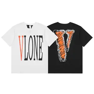 New fashion brand Big V printed men's and women's high street T-shirt loose hip hop street fashion short sleeve