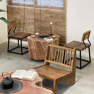 Tavolino da Caffè Wabi-Sabi in Legno Naturale a Forma di Ceppo d'Albero, Tavolo da Tè Mobile con Braciere per Arredamento Moderno da Giardino - Product Image 3