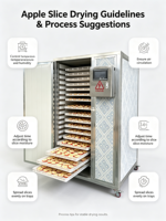 Machine à sécher les tranches de pommes, four de séchage à circulation d'air chaud, déshydrateur de fruits multi-plaques en acier inoxydable pour la transformation des chips de pommes