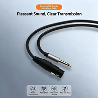 Câble micro TRS 6,5 mm vers XLR femelle, cordon audio en PVC avec fiche plaquée or pour micro, mixeur, amplificateur, haut-parleur, carte son