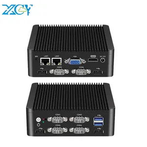 XCY PC Mini Intel J4125 N5000 2x GbE LAN 6x COM RS232/RS485 6x USB GPIO dapat diperluas mendukung SIM 4G WiFi Win10/11 Ubuntu