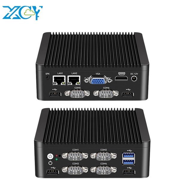 XCY Mini PC Intel J4125 N5000 2x GbE LAN 6x COM RS232/RS485 6x USB GPIO Expandable Support SIM 4G WiFi Win10/11 Ubuntu