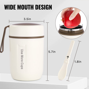 12oz Insulated Food Jar 304 Stainless Steel Vacuum Thermos with Foldable Spoon Leak Proof BPA Free for Hot Food <b>Soup</b> Oatmeal - Product Image 6