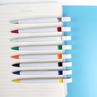 Stylo bille promotionnel en plastique bleu 1.0 avec logo personnalisé, corps long, encre indélébile, couleurs personnalisables