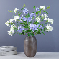 Fleur d'hortensia artificielle bleue en forme de flocon de neige pour la décoration de table, salon, arrangement floral