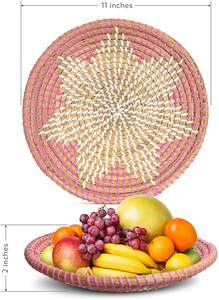 Ensemble de 3 paniers muraux décoratifs en osier et jonc de mer, produit africain pour la maison, décoration de luxe - Product Image 3