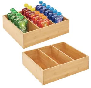 Pantry Organizer Bin Box Decorative Storage Crates Wooden Stackable Basket Crates Storage Bins for Food