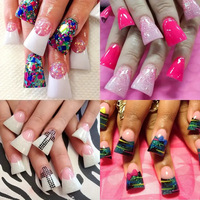 Ongles artificiels réutilisables en ABS à couverture complète, forme bec de canard, avec emballage en boîte, pour salon de manucure et manucure DIY