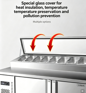 Meilleures ventes : Équipement commercial multifonction en acier inoxydable à température unique pour la préparation de pizzas, salades et sandwichs, avec fonction congélateur, à alimentation directe - Product Image 4