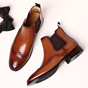 Nouvelles bottines Chelsea pour hommes, bottines à la mode, bottines décontractées pour hommes, bottines en cuir pour hommes - Product Image 4