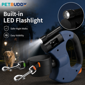 PETBUDDY Retractable <b>Dog</b> <b>Leash</b> 3M LED Light Blue Black Red Black Small Medium <b>Dogs</b> Modern Design Plastic Handle - Product Image 5