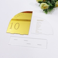 Tarjetas de menú de cena de boda de acrílico transparente personalizadas, números grabados en lámina dorada, soportes de lugar con Material de papel de estilo musical