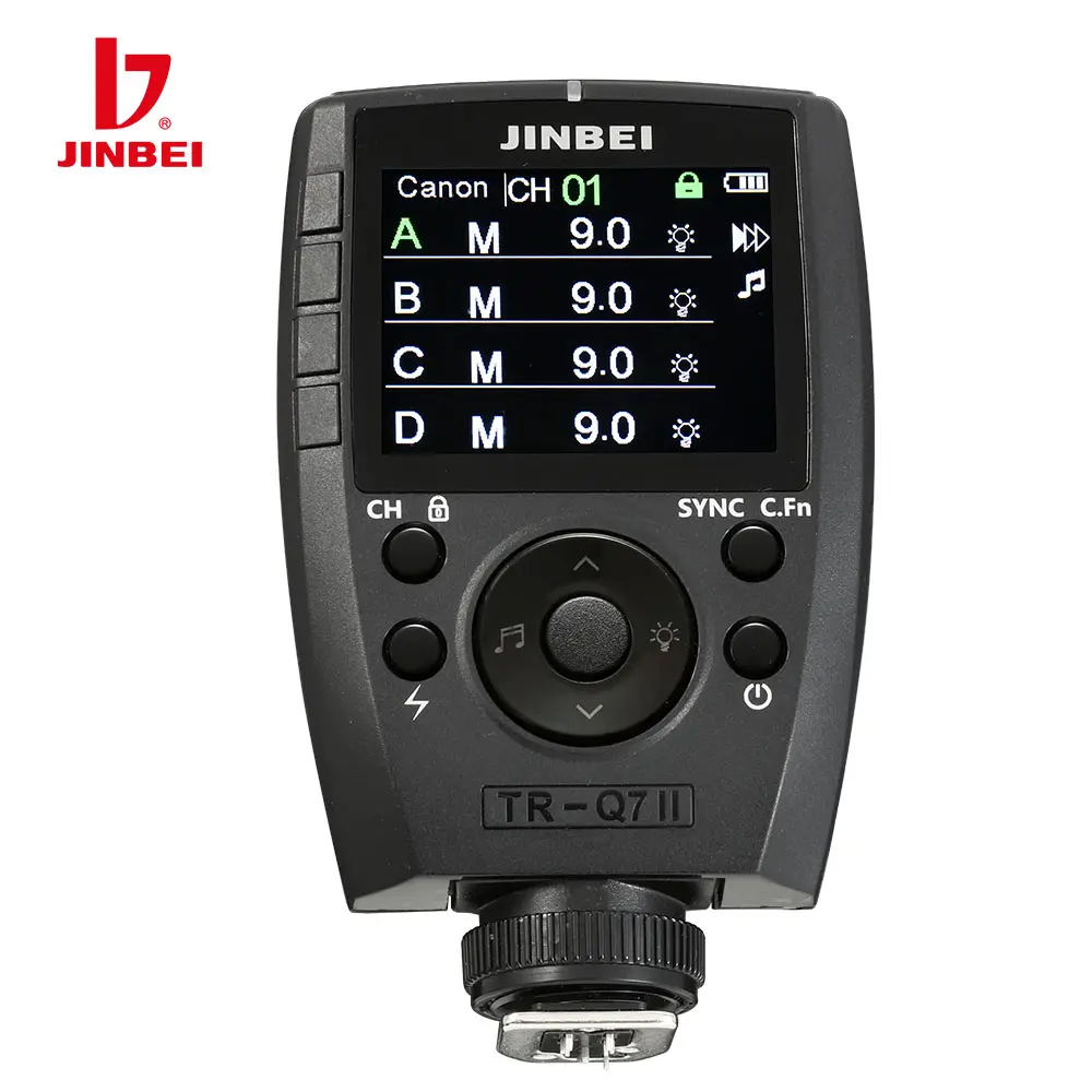 JINBEI – transmetteur à déclencheur de Flash TTL TR-Q7II avec système sans fil 2.4G pour éclairage Flash de caméra d'extérieur et de Studio