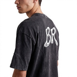 Camiseta Negra Extra Grande Personalizada para Hombre, con Gráfico de Letras Metálicas Cromadas, Manga Corta, Estilo Urbano, de Algodón - Product Image 2