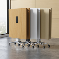Table de conférence moderne en bois massif - Meuble de bureau multifonctionnel écologique réglable pour la maison, le bureau, la salle à manger et l'école
