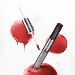 Private Label Makeup Double Headed Liquid Lip Glaze High Pigment Fast Dry Waterproof Long Lasting Moist Matte Mirror Lip gloss