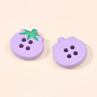 Boutons à pression en plastique rectangulaires à quatre trous, motif dessin animé mignon (tomate, champignon, cœur), 15 mm, décoratifs pour enfants, pour pulls