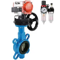 Katup Kupu-kupu DNOVA Besi Cor QT450 EPDM DN50-150 16bar -20+100 ° C, Aktuator Pneumatik DA, Katup Pneumatik 220V, AFC2000
