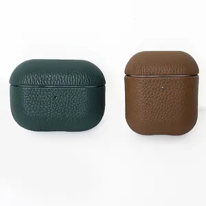 Étui <span class=keywords><strong>airpods</strong></span> <span class=keywords><strong>pro</strong></span> en cuir véritable, grain complet, accessoire pour téléphone - Product Image 1