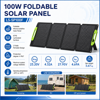 Panneau solaire pliable Arcane Surge LS-SP100F 100W IP67, efficacité 16,2%, noir, chargeur solaire portable