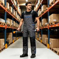 Salopette à bretelles résistante à l'usure, pantalon de travail multi-poches confortable pour l'industrie et le chantier