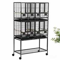 Cage à oiseaux en métal moderne de luxe, anti-corrosion, écologique, avec revêtement en poudre, pour l'élevage, emballage en boîte