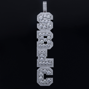 Op maat gemaakte dames heren D VVS <span class=keywords><strong>Moissanite</strong></span> diamant letter naam logo hanger S925 zilver 10k 14k 18k massief gouden Iced Out bedels hangers - Product Image 1