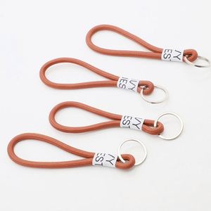 Custom Minimalist Round Braided Rope Keychain Aesthetic Wrist <b>Lanyard</b> for Keys Trendy Boutique Lifestyle Accessory - Product Image 1