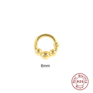 Anel de prata refinada 925, bracelete de hip hop e piercing de nariz para homens e mulheres