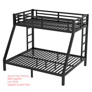 Lit superposé en métal robuste et moderne avec <span class=keywords><strong>3</strong></span> <span class=keywords><strong>couchages</strong></span>, barrières de sécurité et échelle facile d'accès pour l'école, les enfants et les adultes - Product Image 4