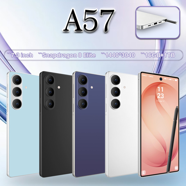 New Arrival A57 7.3 Inch HD Screen Smartphone 16GB+1TB Storage 8000mAh Battery Global 5G LTE Dual SIM TF Slot & GPS Navigation