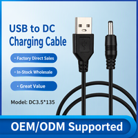 Kabel Daya DC 1 Meter USB-A ke Adaptor DC Lubang Bulat Kabel Pengisian Inti Tembaga Grosir Cina