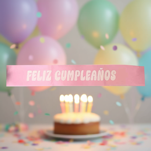 <b>Pink</b> Happy Birthday Sash With White Letters Elegant Party Decorations 12 Pcs <b>Bag</b> - Product Image 3