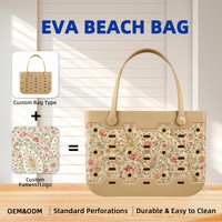 Sac fourre-tout de plage tendance en EVA imperméable avec logo personnalisé, grande capacité, sac à main d'été léger pour le shopping et les voyages, sac de transport pour la piscine