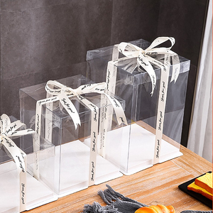 Cake Box Wholesale Transparent Heightened 4 inch 6 inch 8 inch 10 inch 12 inch 14 inch 16 inch Birthday Cake Packaging Box
