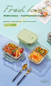 Transparent Glass Rectangular Crisper <b>Lunch</b> <b>Box</b> Microwave Oven High Temperature Resistant Heatable Household Food Plastic - Product Image 5