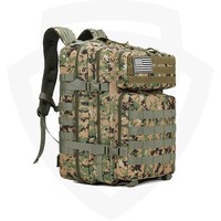 Doublesafe 45L Tactical Fashion Molle Assault Backpack 3 Day Bug Out Bag Hiking Camouflage Hunting PVC Zipper