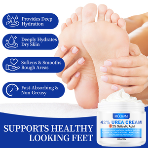 Crème à <span class=keywords><strong>l</strong></span>'urée 42% + Acide salicylique 2% Crème pour les <span class=keywords><strong>pieds</strong></span> Convient pour réparer les talons gercés et les cuticules et les peaux mortes - Product Image 4