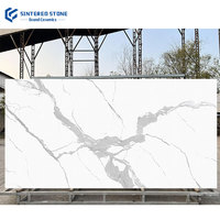 Haute Brillant 1200*3000MM Dalles De Pierre Frittée 9mm Populaire Marbre Look Carreau De Porcelaine pour Salon Mur Comptoir Escalier