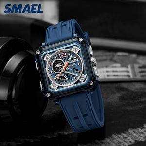 Reloj Digital Deportivo Cuadrado de Plástico SMAEL 8121 Personalizado OEM para Hombre con Fase Lunar, Cronógrafo, Alarma y Fecha Automática - Product Image 1