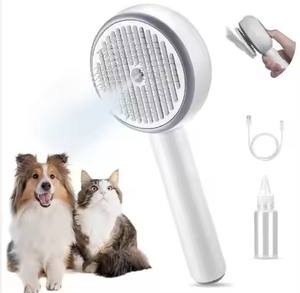 Spazzola a vapore per animali domestici <span class=keywords><strong>3</strong></span> in 1 pettine per la rimozione dei peli di animali domestici autopulente per la rimozione dei peli di gatto cane toelettatura spazzola prodotti - Product Image 1