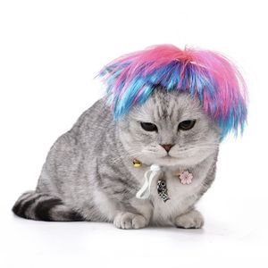 วิกผมสัตว์เลี้ยงโพลีเอสเตอร์อเนกประสงค์ สำหรับแมวและสุนัข  สำหรับฮาโลวีน  ต่อผมตลกๆ  อุปกรณ์เสริมสำหรับสัตว์เลี้ยงในฤดูร้อน - Product Image 1