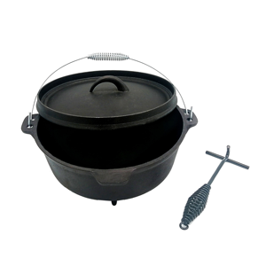 Olla de Hierro Fundido Pre-Sazonada para <span class=keywords><strong>Camping</strong></span> Cookwin con 3 Patas, Venta al Por Mayor de Fábrica Hebei Shengri, China - Product Image 2