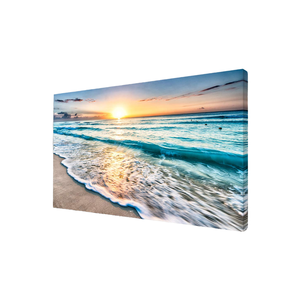 <span class=keywords><strong>Plage</strong></span> <span class=keywords><strong>coucher</strong></span> <span class=keywords><strong>de</strong></span> <span class=keywords><strong>soleil</strong></span> océan vagues Nature peintures tendues en bois encadrées impressions sur toile pour salon chambre bureau mur Art - Product Image 4