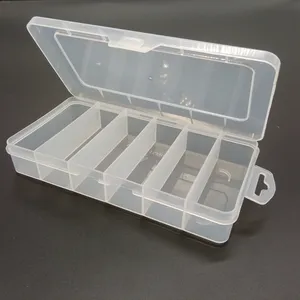 6 divider hot sale detachable clear storage case with parts small plastic compartment boxes for earring