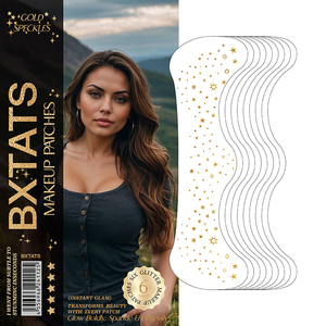 Autocollant <span class=keywords><strong>Tatouage</strong></span> <span class=keywords><strong>Temporaire</strong></span> Paillettes Dorées de Haute Qualité, Faux Taches de Rousseur Lumineuses et Sexy pour le Visage, Tatouages Adhésifs pour Femmes - Product Image 6