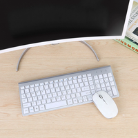 Clavier et souris sans fil ultra-mince 2.4 GHz personnalisés Ensemble clavier et souris sans fil USB Taille réelle pour ordinateur PC