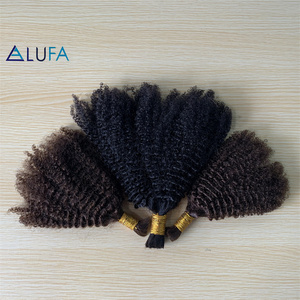 CF 274 cabello humano crudo a granel de doble estirado para ganchillo <span class=keywords><strong>Afro</strong></span> <span class=keywords><strong>Kinky</strong></span> <span class=keywords><strong>Curl</strong></span> Color a granel #4 cabello humano virgen <span class=keywords><strong>Remy</strong></span> Boho cabello a granel 12 "-30" - Product Image 5